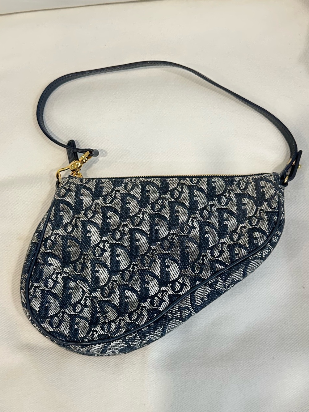 Dior Blue Denim Mini Saddle Bag
